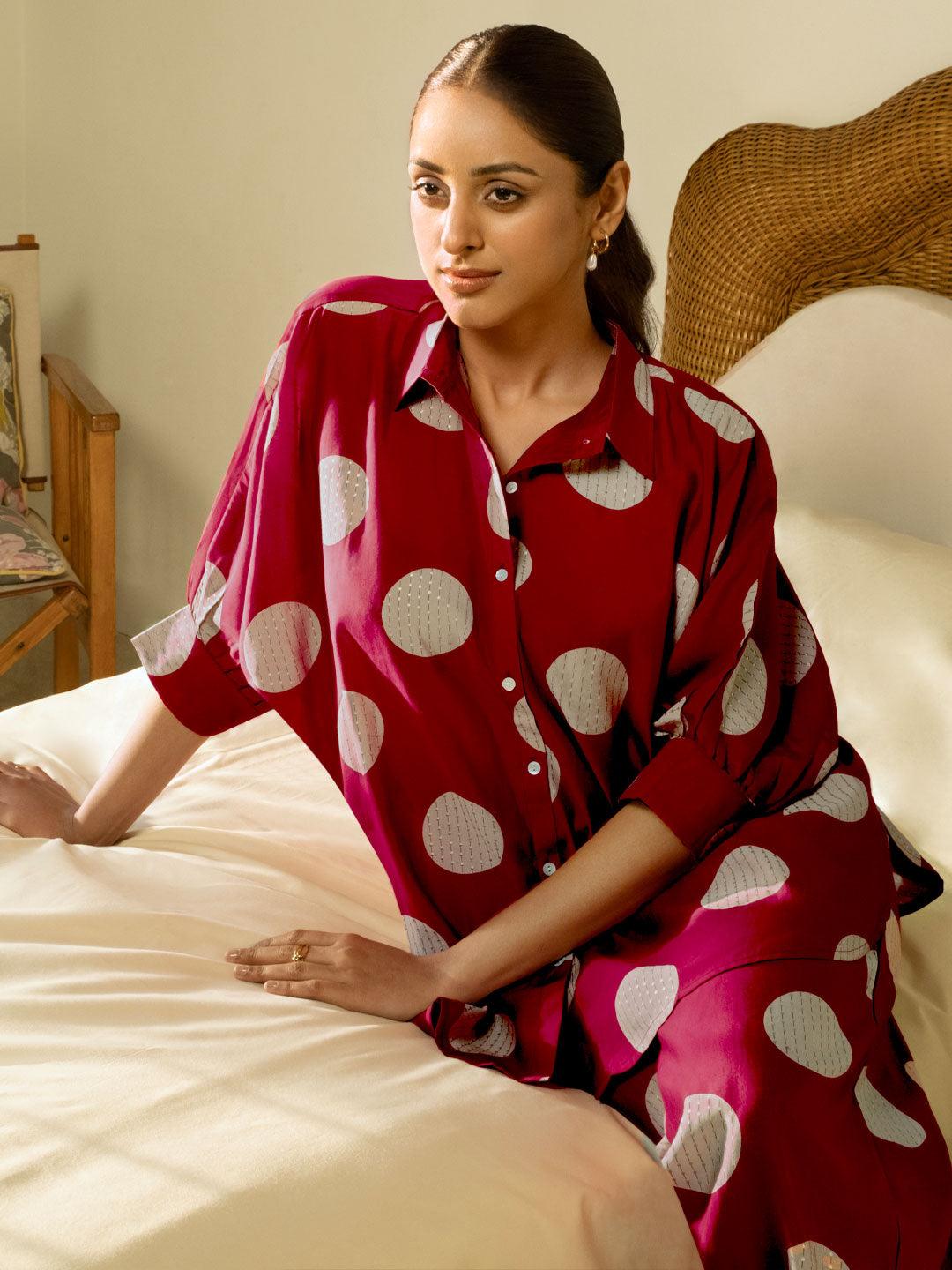 libas Red Printed Rayon Co-Ord Sets-picture-29