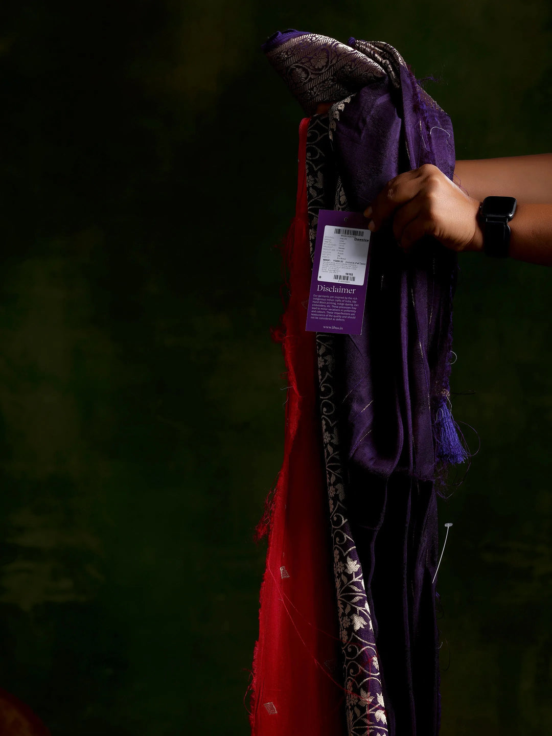  Purple Woven Design Silk Blend Saree With Unstitched Blouse Piece 