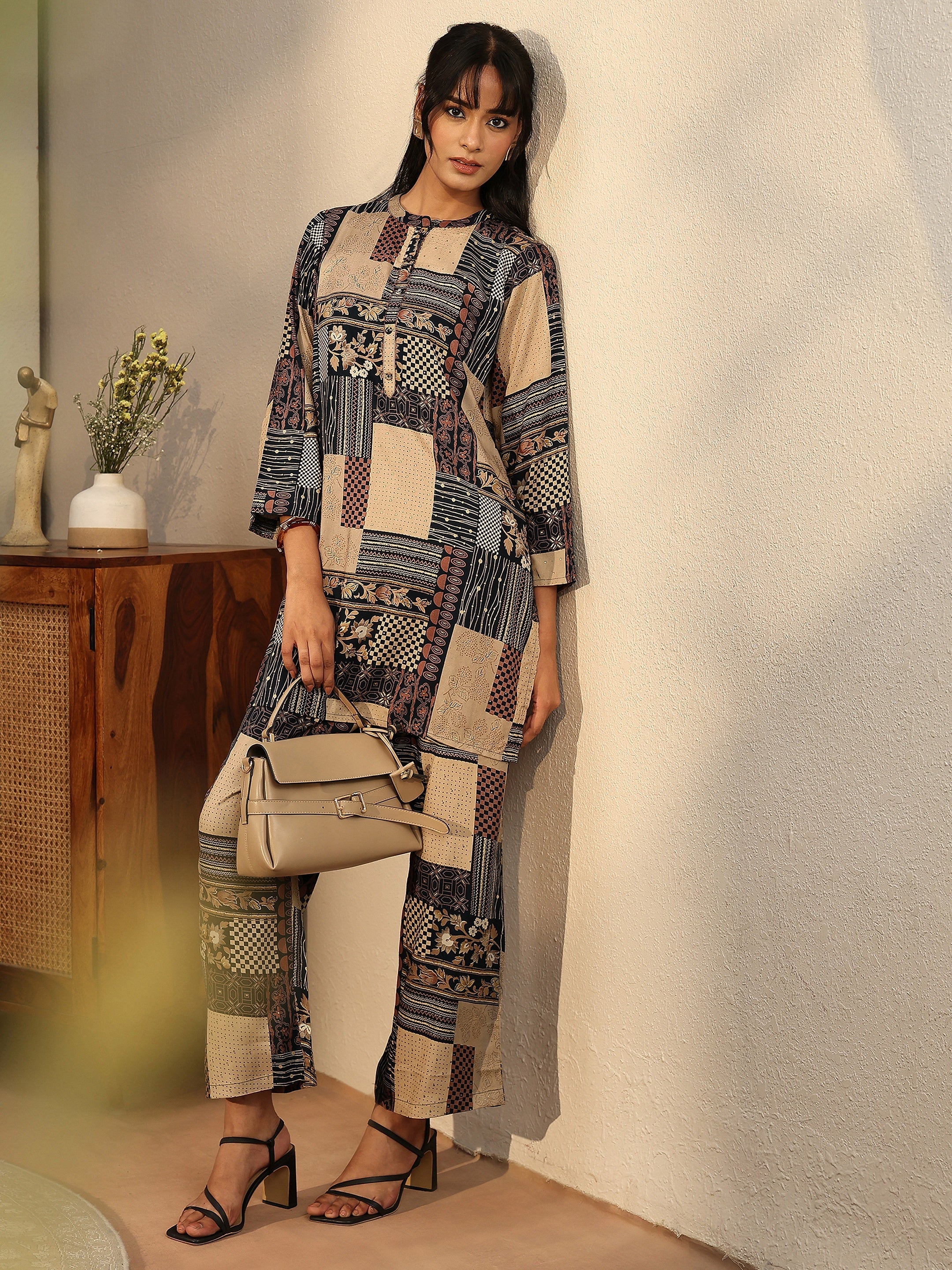 libas Beige Multi Printed Rayon Co-Ord Set-picture-14