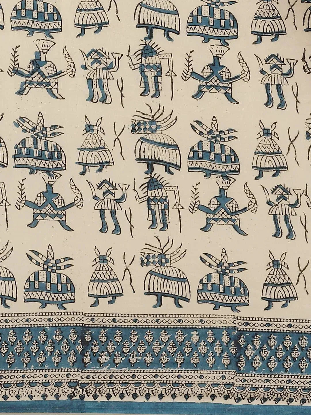 Beige Printed Cotton Saree - Libas 