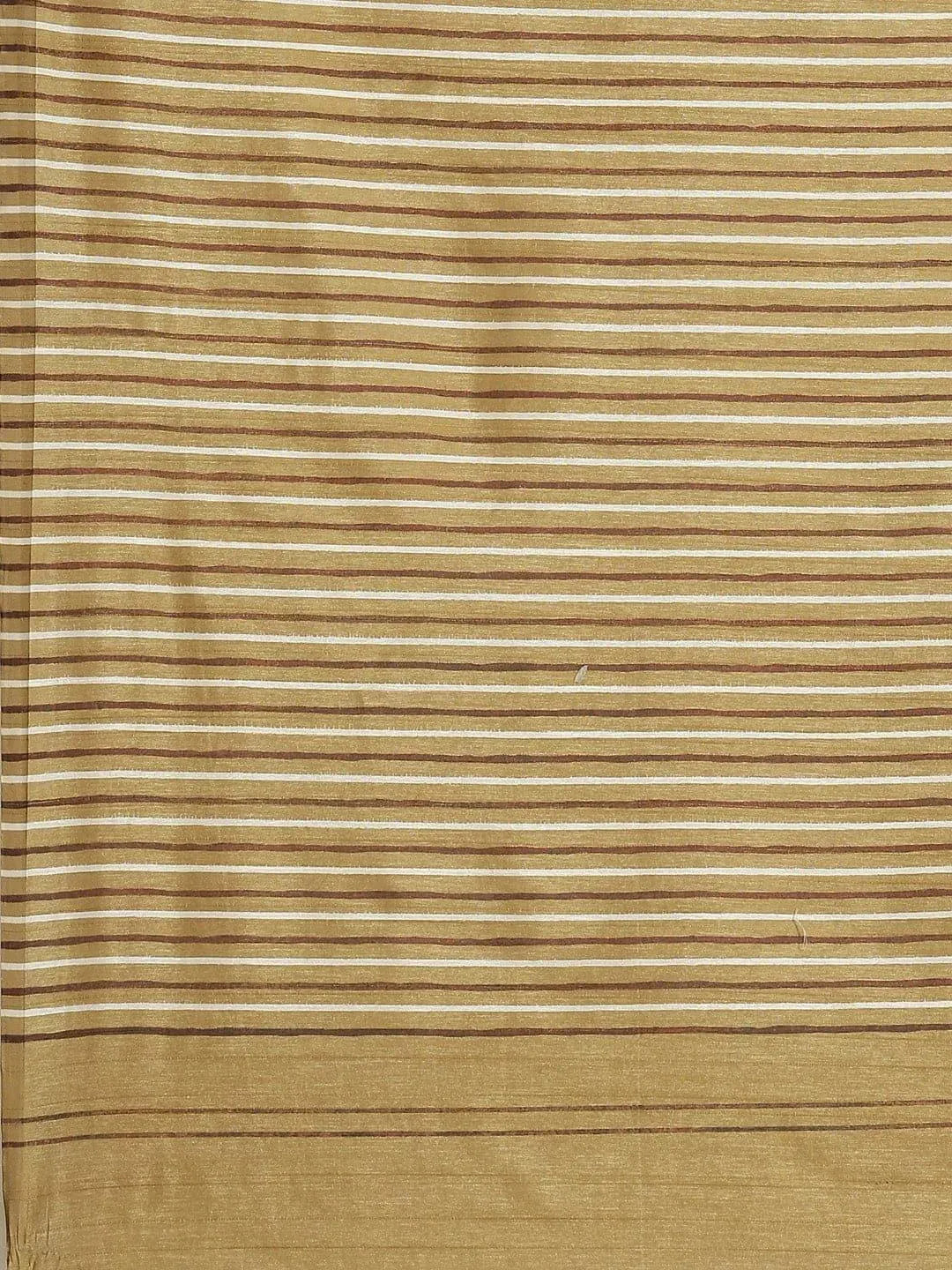 Beige Printed Cotton Silk Saree - Libas 
