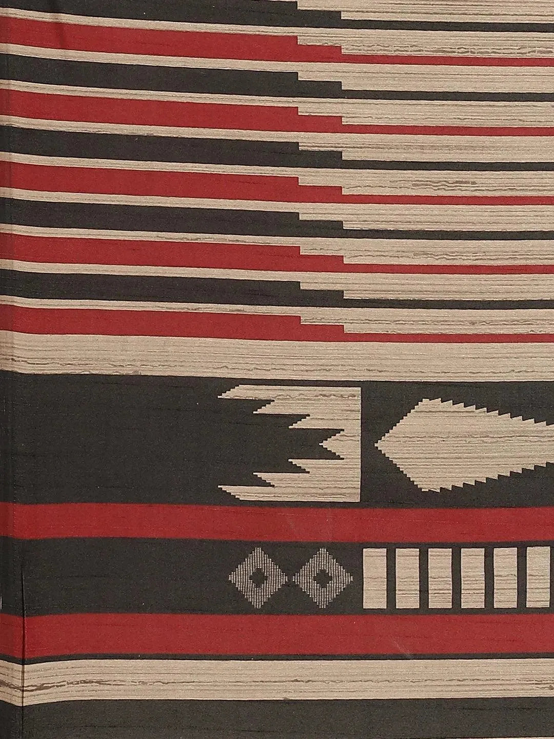 Beige Printed Cotton Silk Saree - Libas 
