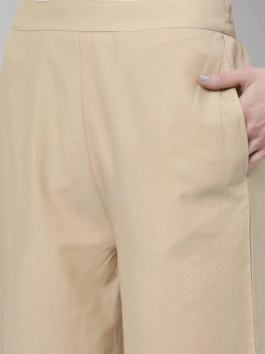 

Buy Beige Solid Cotton Palazzos - PL820-S | Libas Ethnic Wear Online