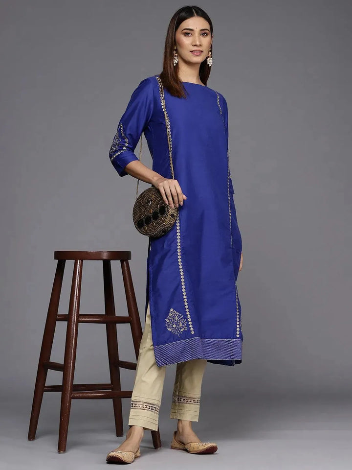 Beige Solid Cotton Trousers - Libas