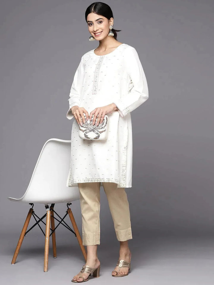 Beige Solid Cotton Trousers - Libas