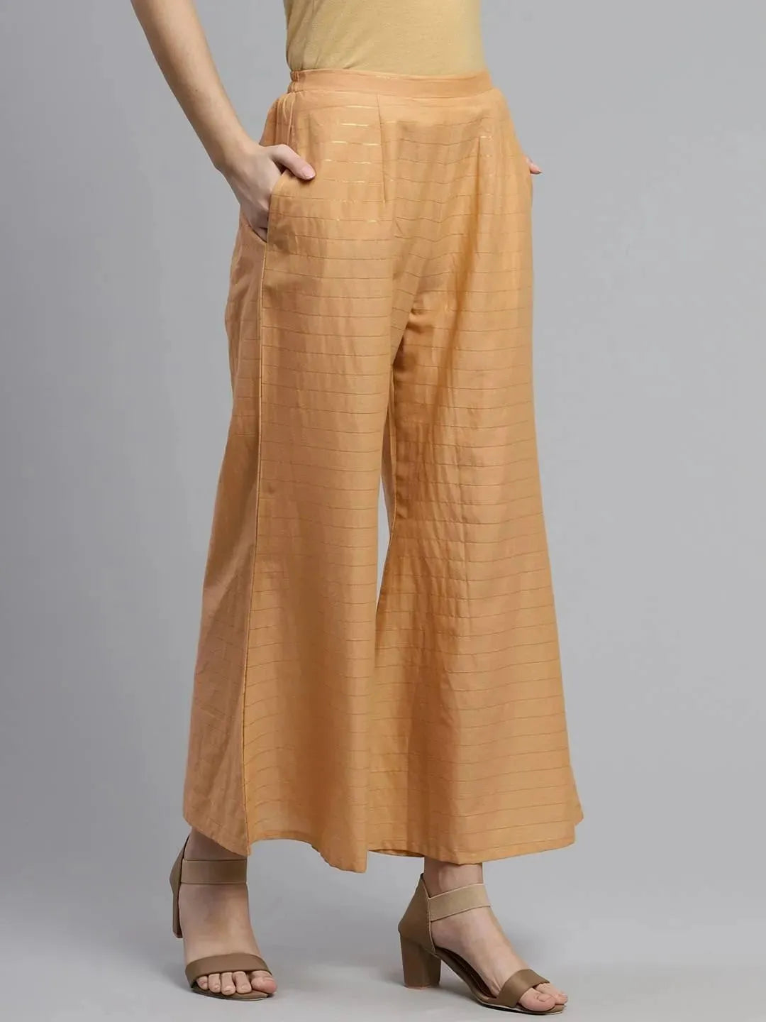 

Buy Beige Striped Cotton Palazzos - PL704-S | Libas Ethnic Wear Online