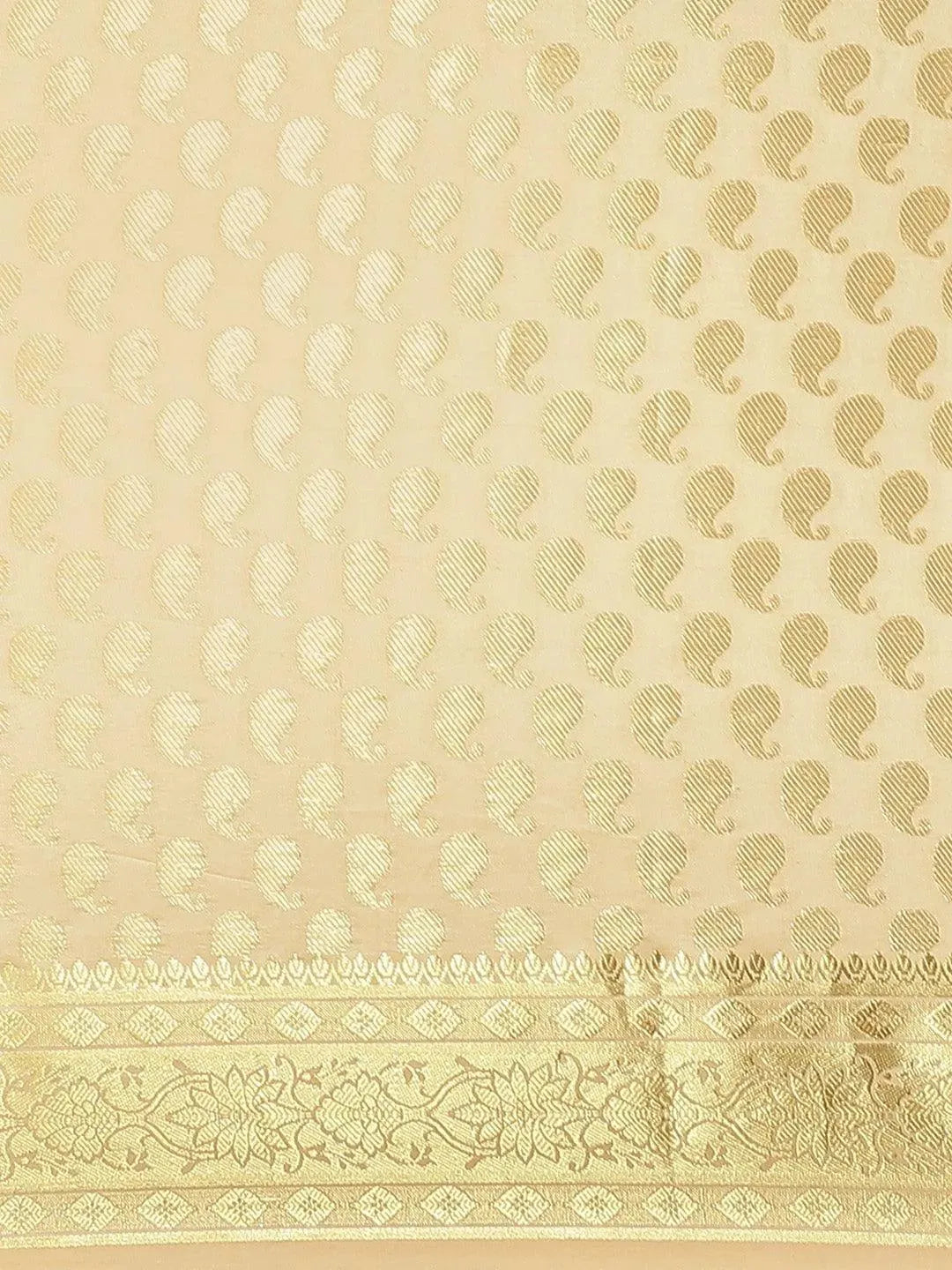 Beige Woven Design Brocade Saree - Libas 