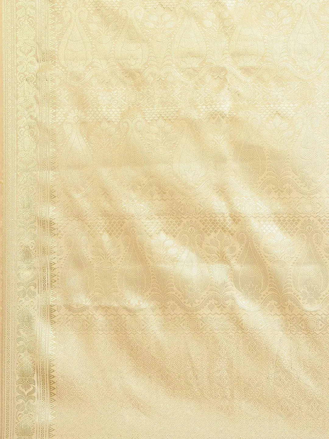 Beige Woven Design Brocade Saree - Libas 
