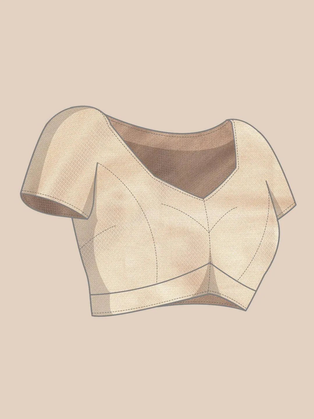 Beige Woven Design Brocade Saree - Libas 