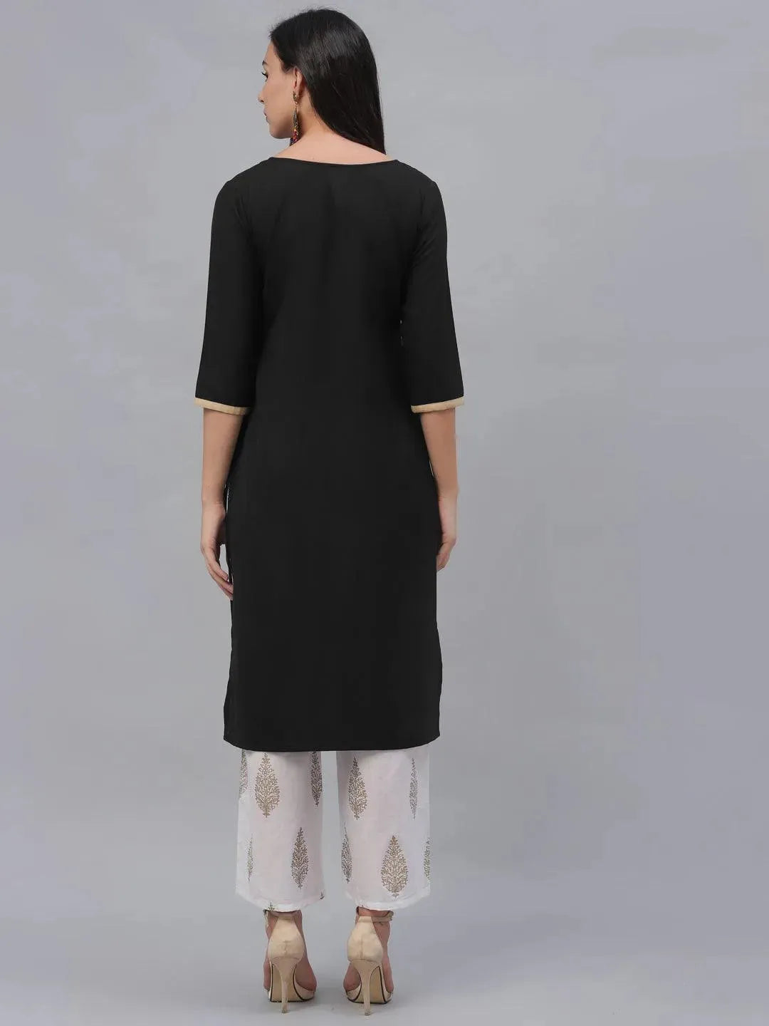 

Buy Black Embroidered Rayon Kurta - 9083F-XS | Libas Ethnic Wear Online