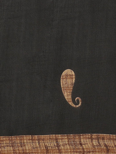 Black Printed Chiffon Saree - Libas