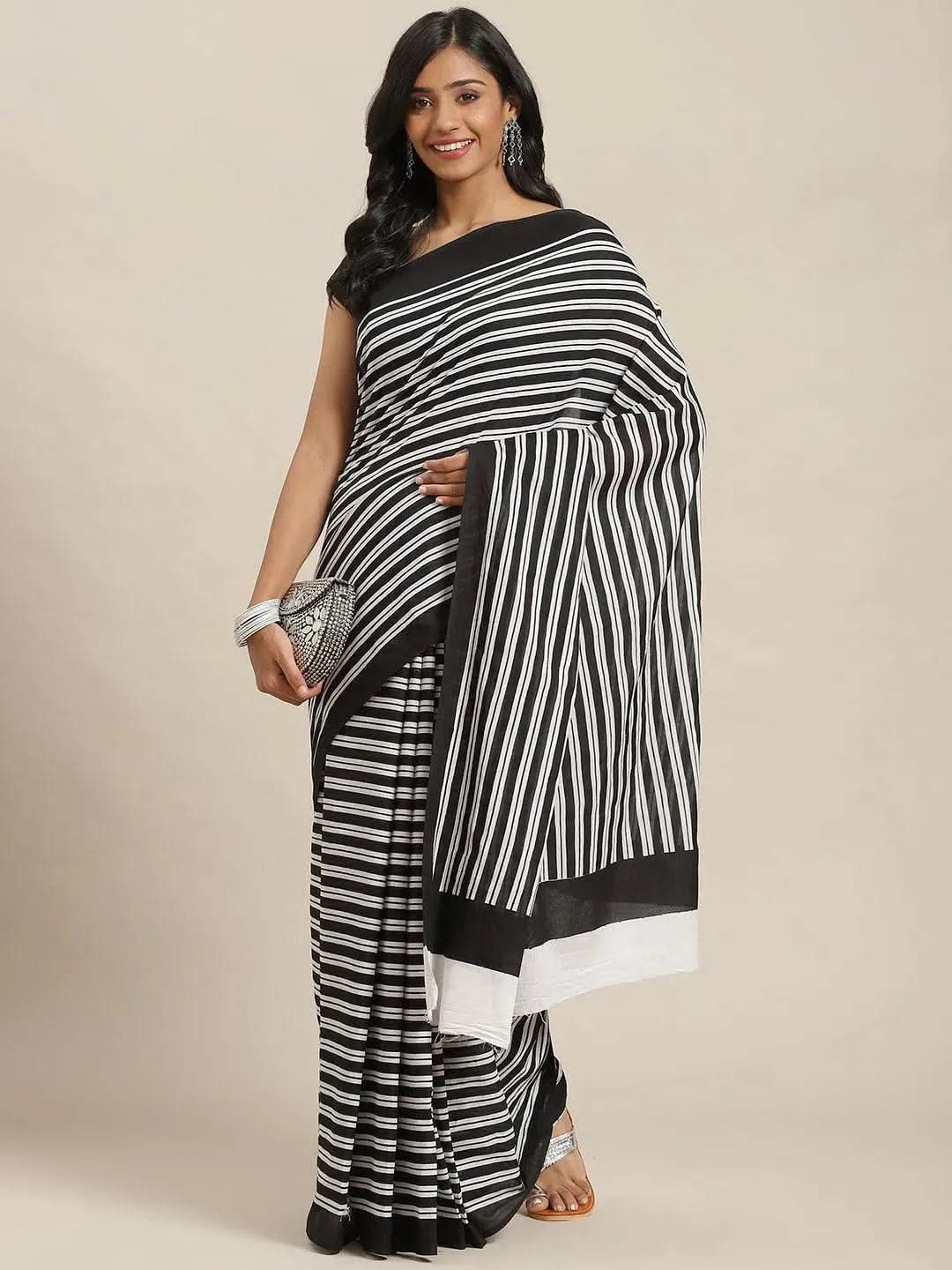 libas Black Printed Cotton Saree-picture-61