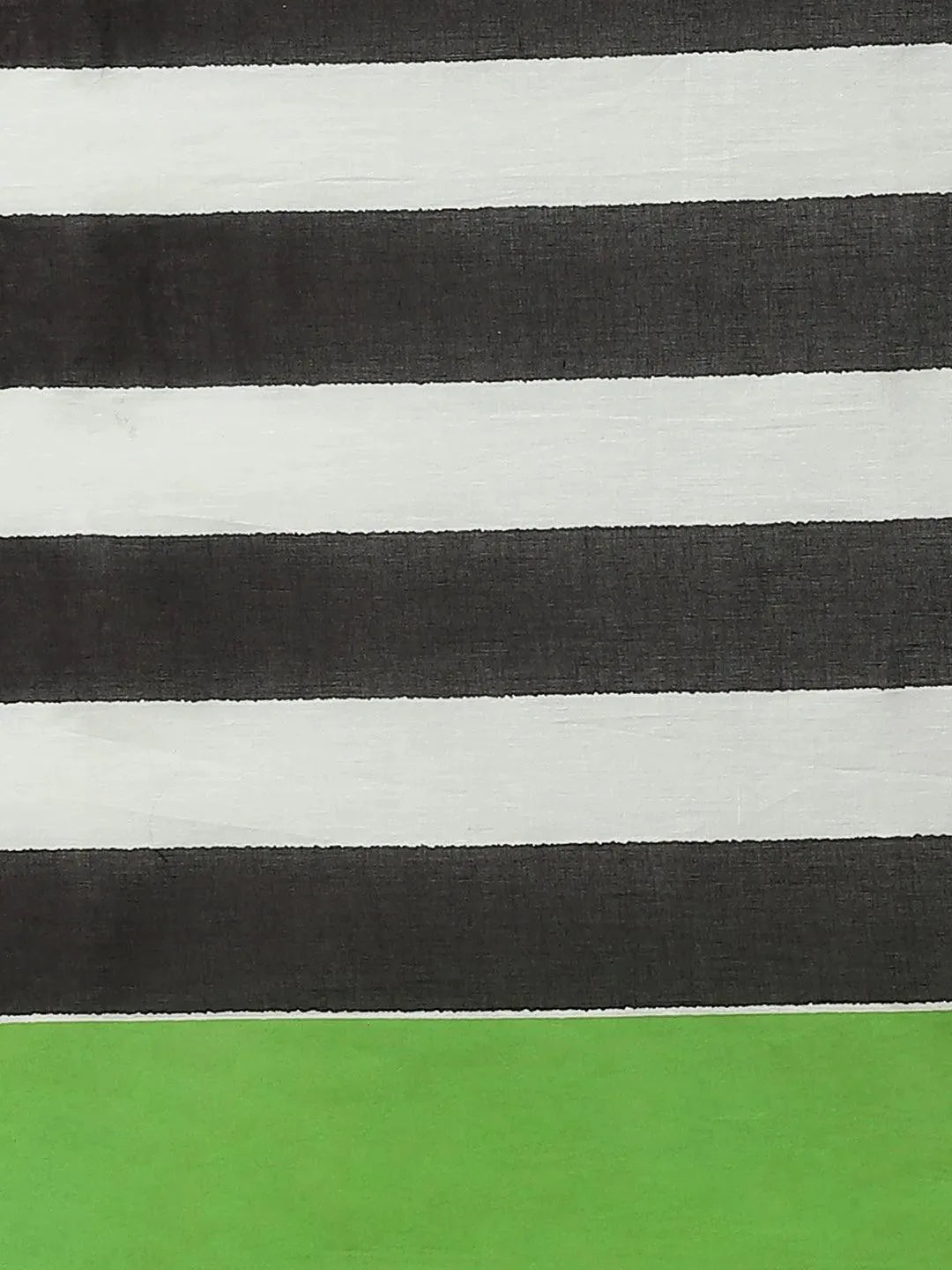 Black Printed Cotton Saree - Libas 