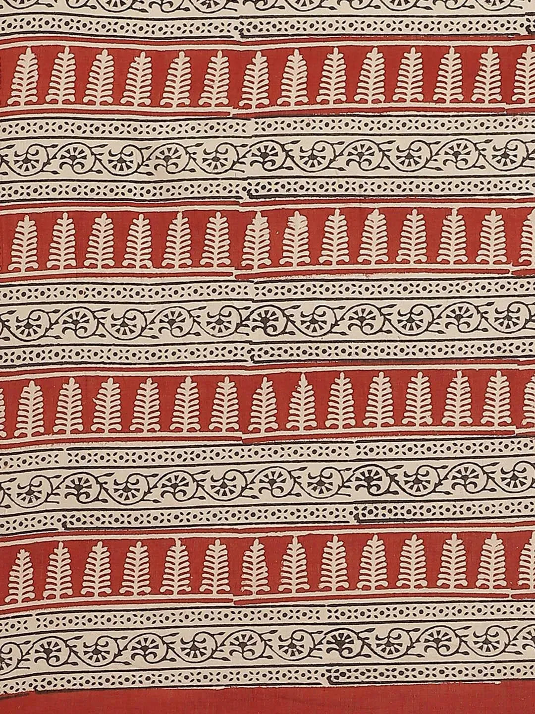 Black Printed Cotton Saree - Libas 