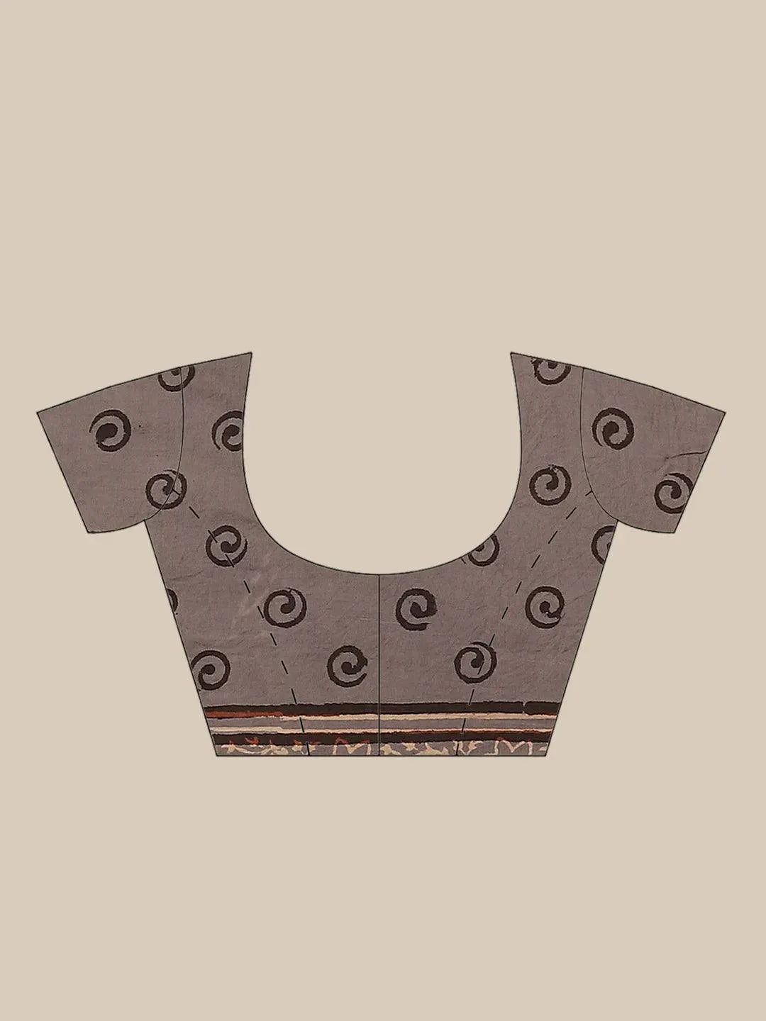 Black Printed Cotton Saree - Libas 