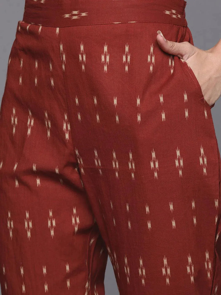Black Printed Cotton Straight Suit Set - Libas
