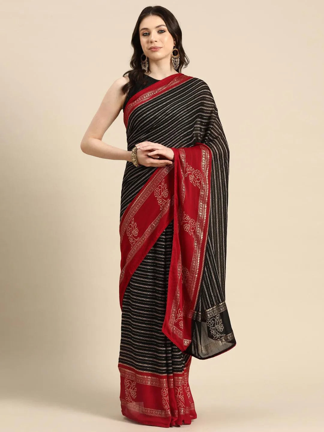 libas Black Printed Georgette Saree-picture-35