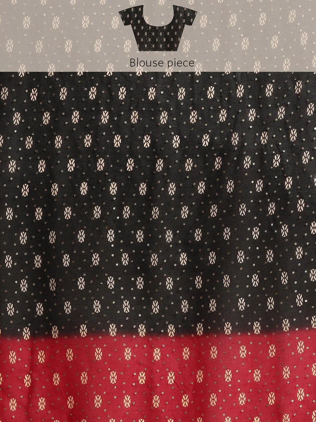 Black Printed Georgette Saree - Libas 
