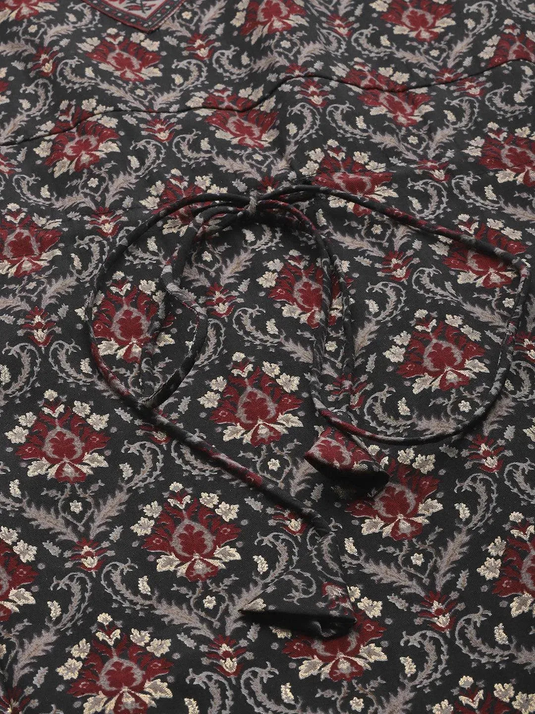 Black Printed Kaftan Dress - Libas 