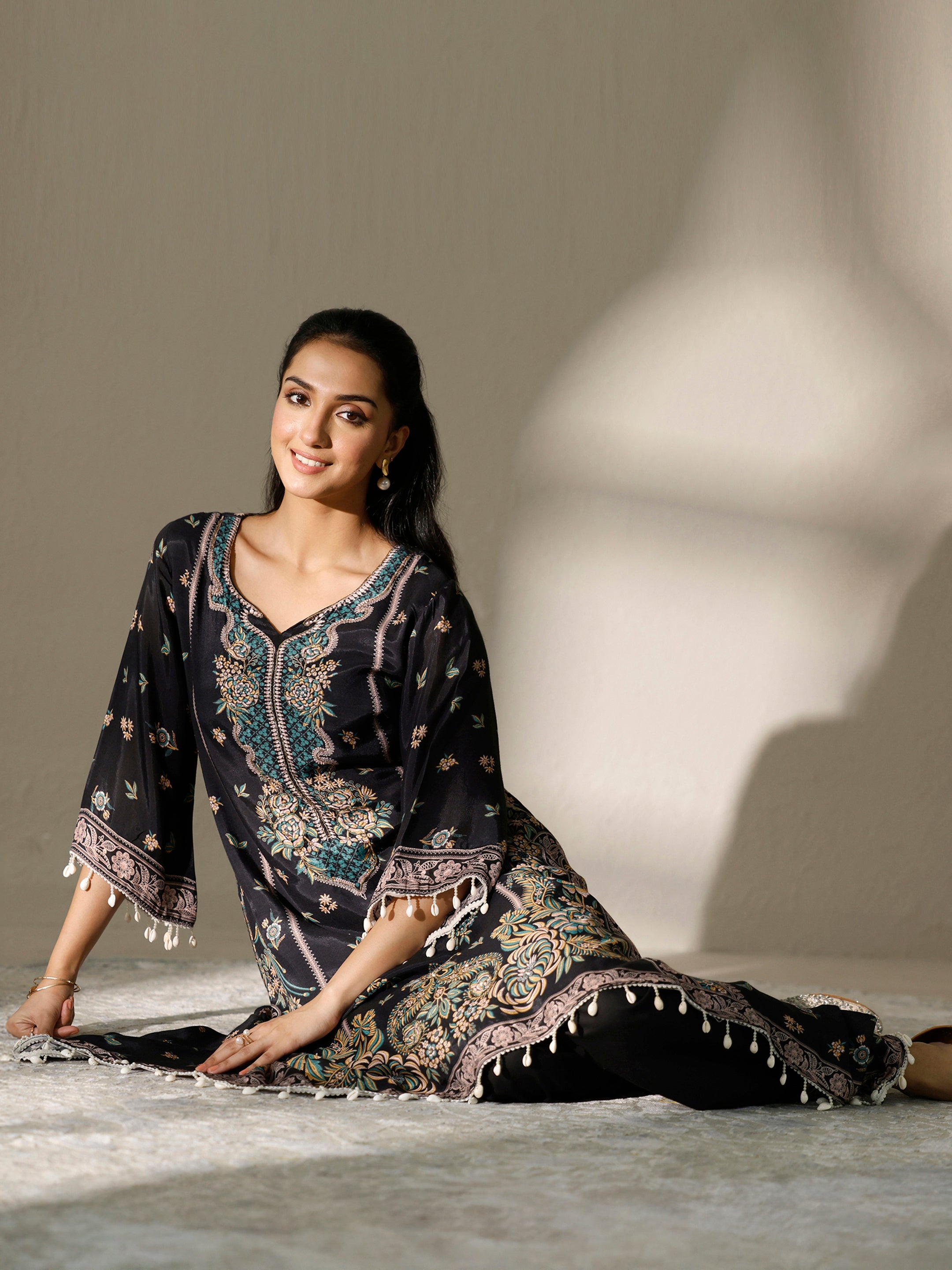libas Black Printed Muslin Straight Kurta Set-picture-39