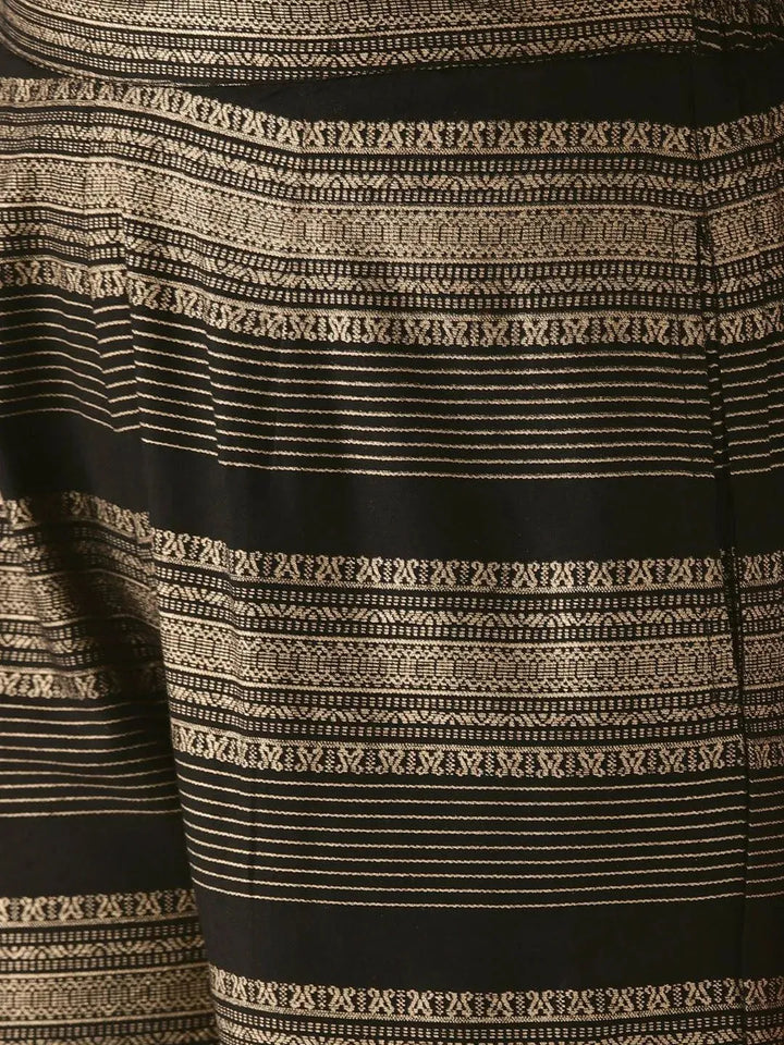 Black Printed Rayon Palazzos - Libas