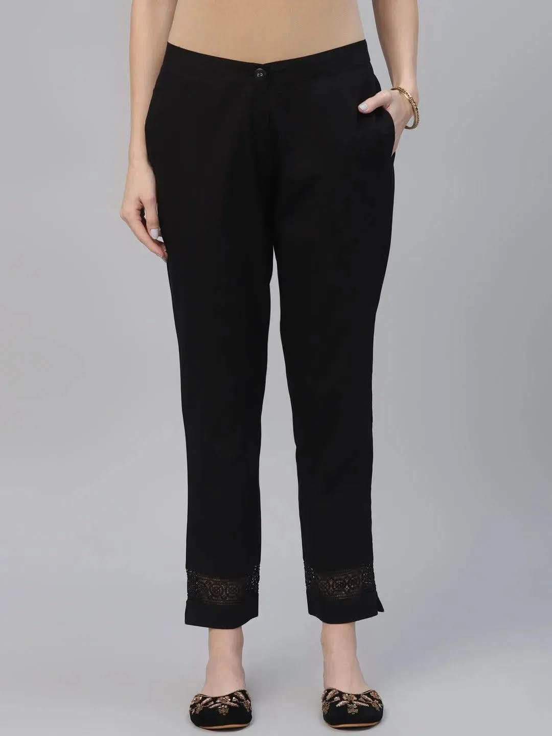 

Buy Black Solid Cotton Trousers - PL803- | Libas Ethnic Wear Online