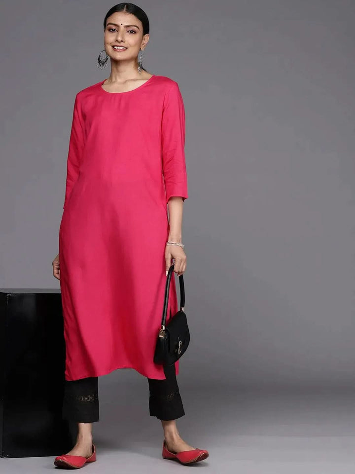 Black Solid Cotton Trousers - Libas