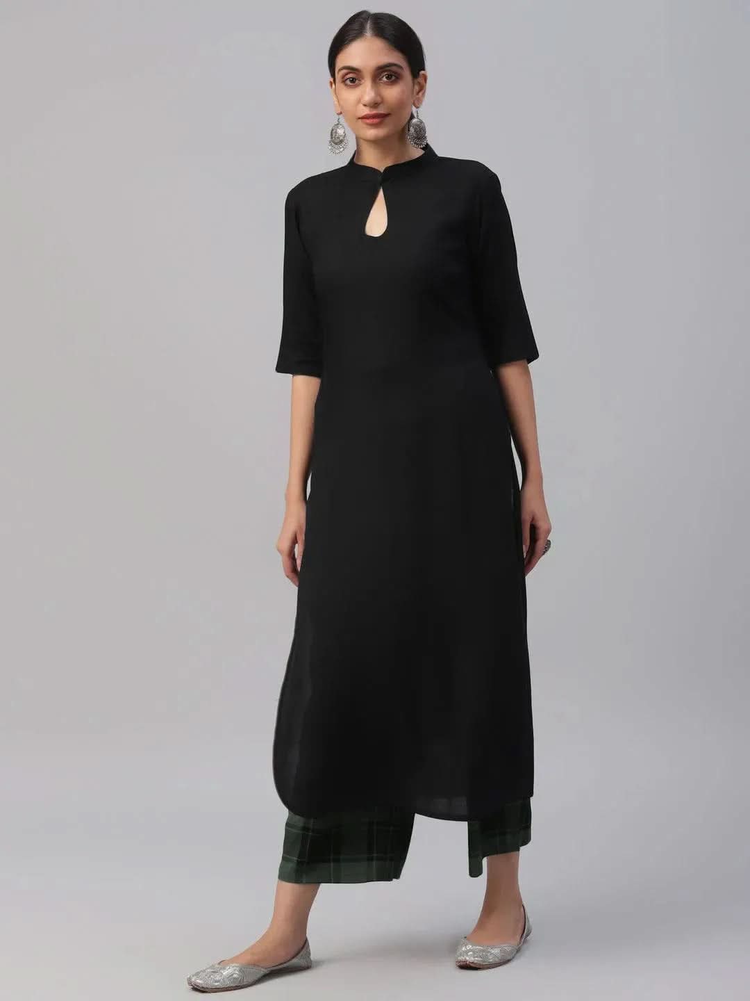 

Buy Black Solid Rayon Kurta Set - 6862F-XS | Libas Ethnic Wear Online