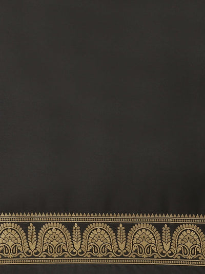 Black Woven Design Brocade Saree - Libas