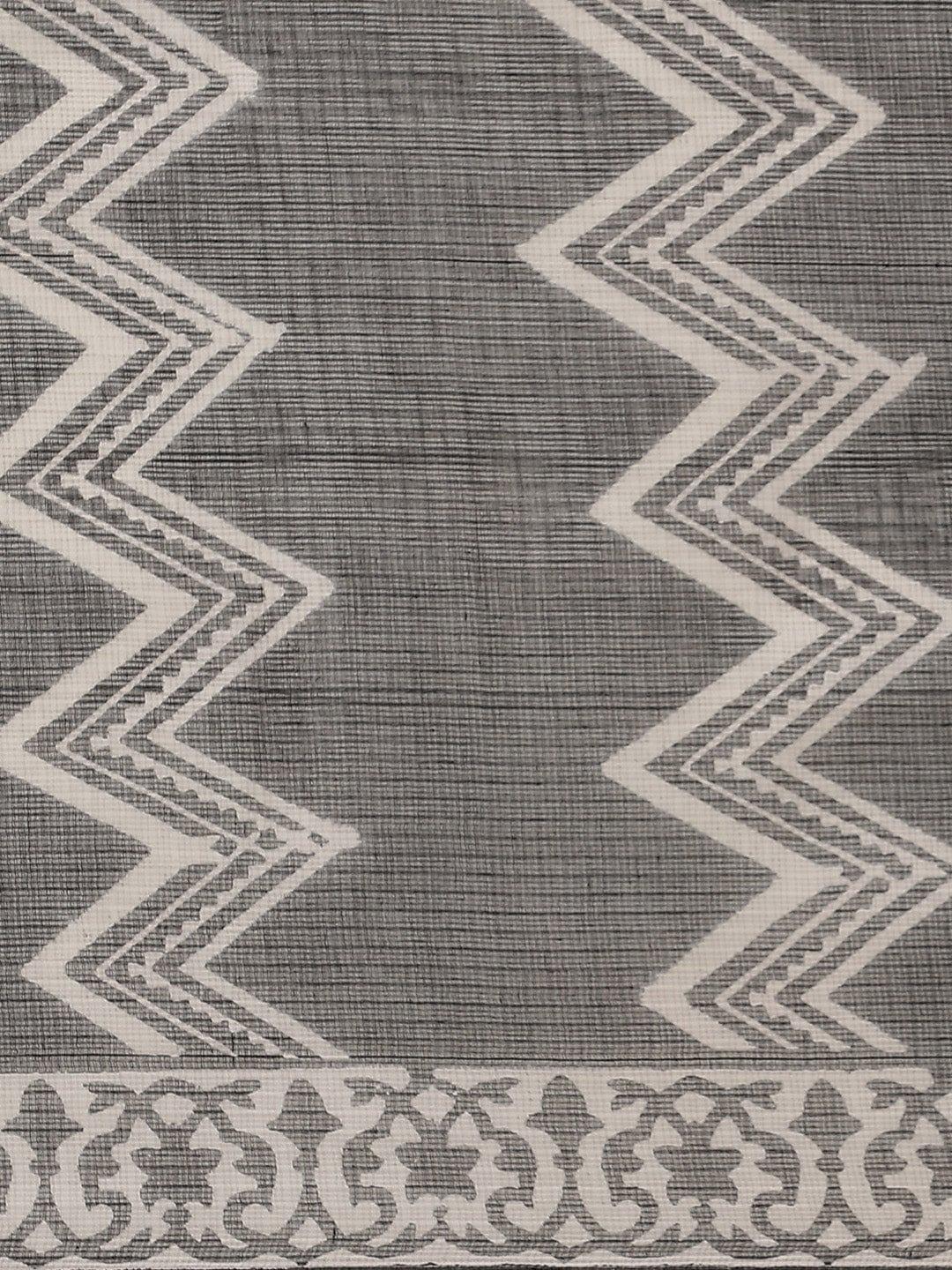 Black Woven Design Cotton Blend Saree