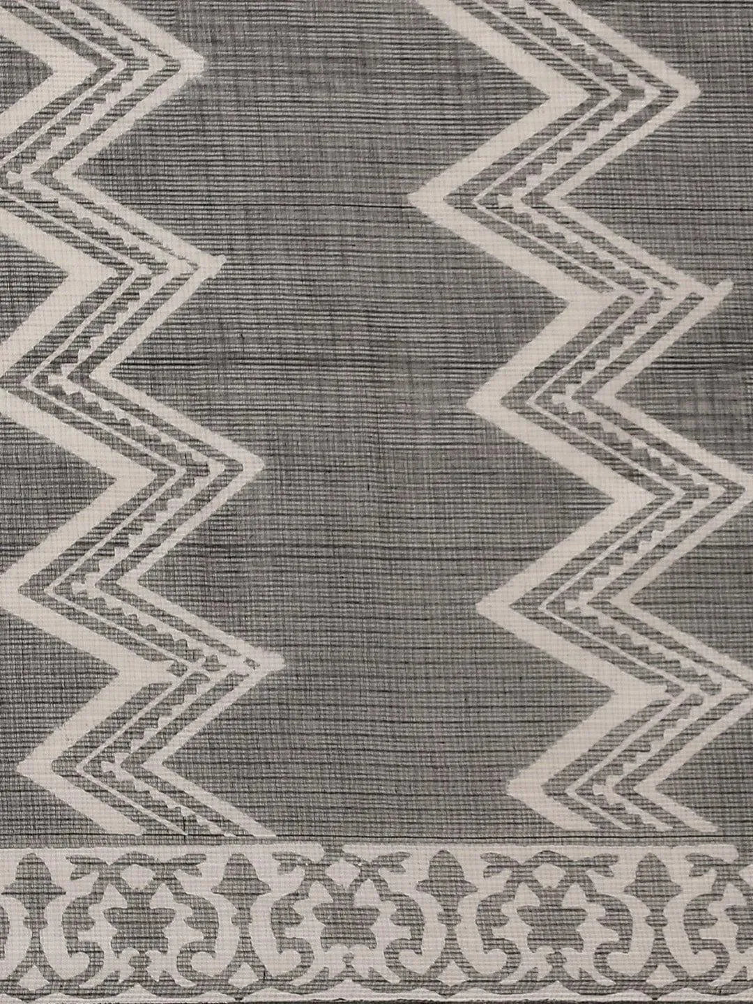 Black Woven Design Cotton Blend Saree - Libas 