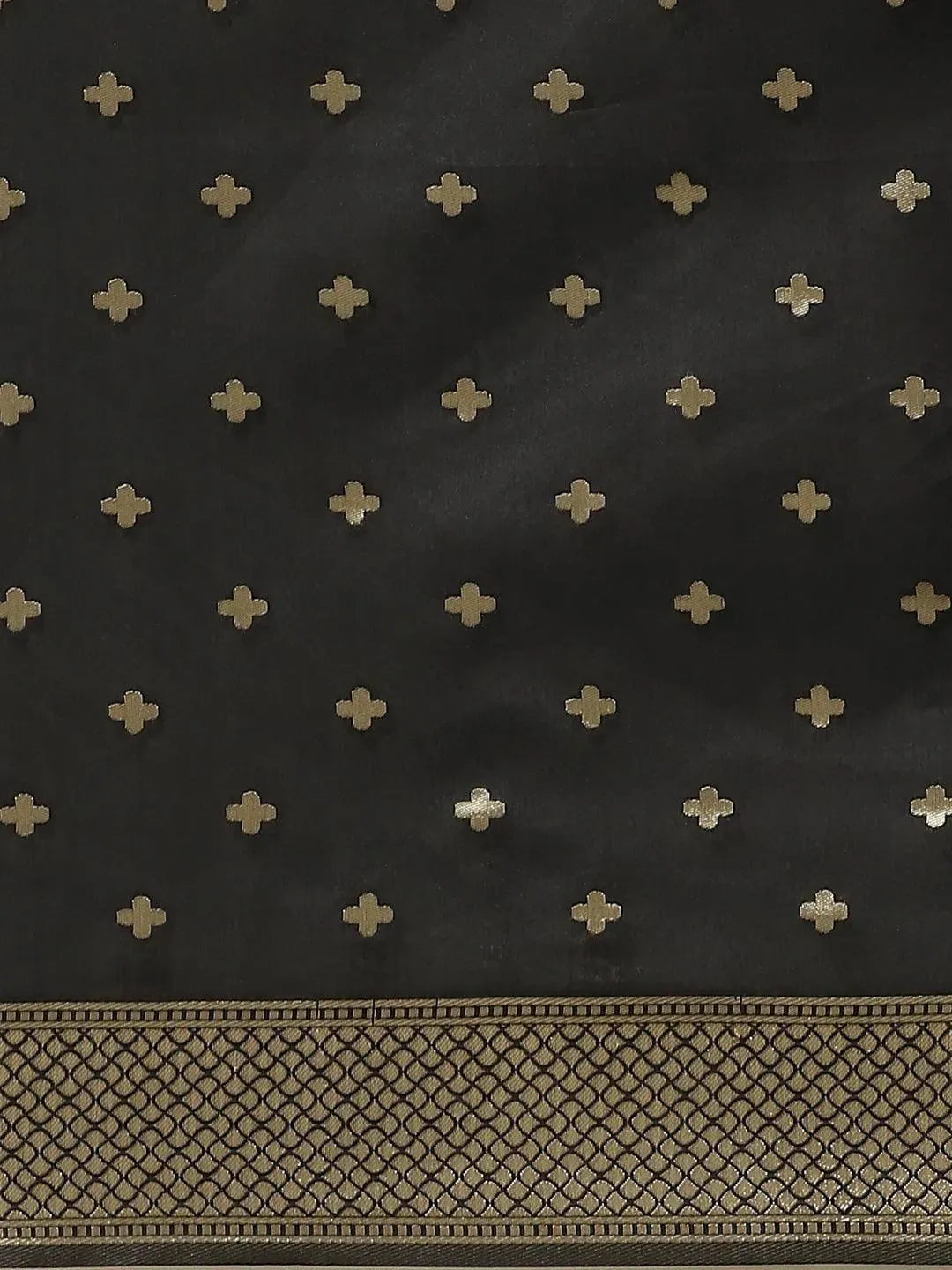Black Woven Design Silk Saree - Libas 