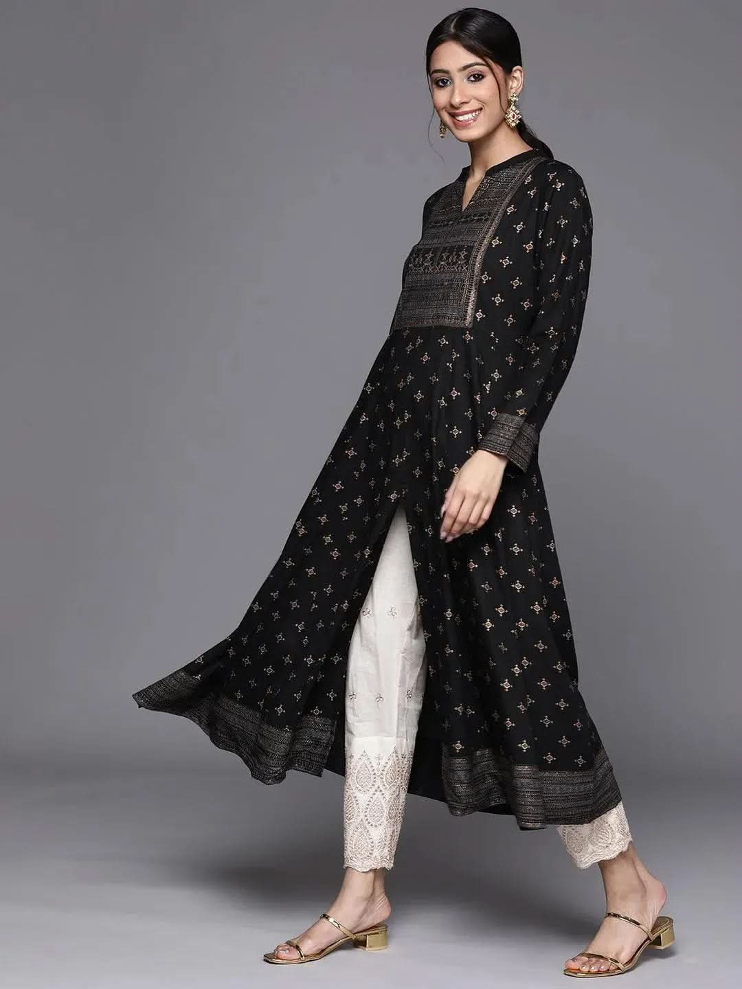 

Buy Black Yoke Design Rayon Kurta - 23474O- | Libas Ethnic Wear Online