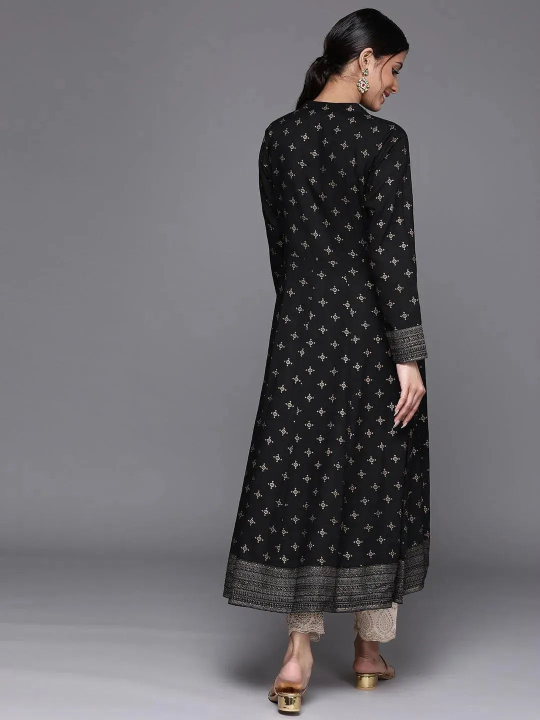 Black Yoke Design Rayon Kurta - Libas