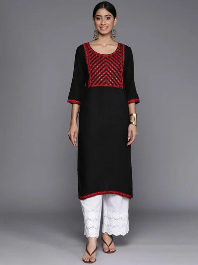 Black and White Color Combination Plazo Style Kurti Set :: MY SHOPPY LADIES  WEAR