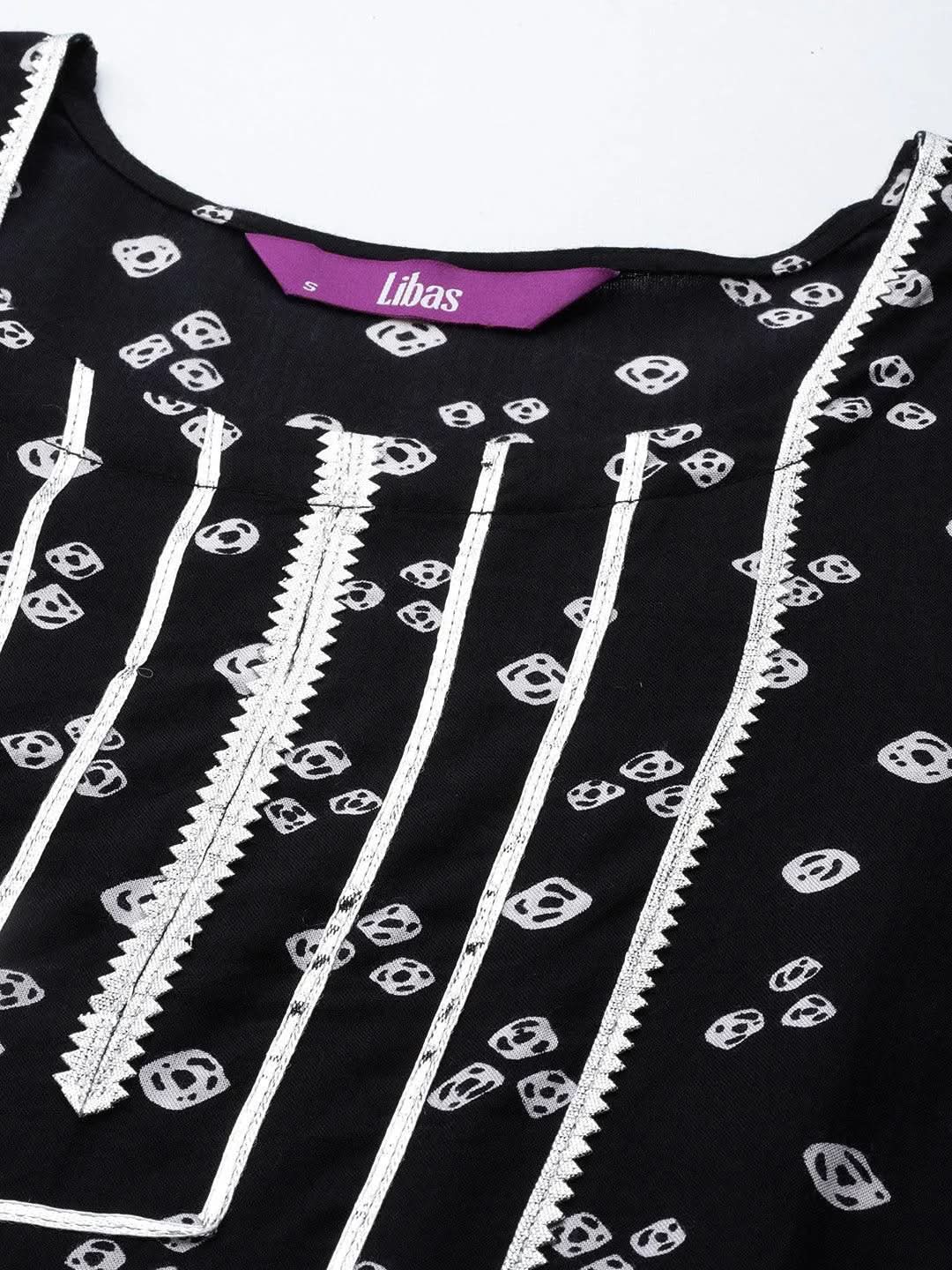Black Yoke Design Rayon Straight Kurta - Libas 