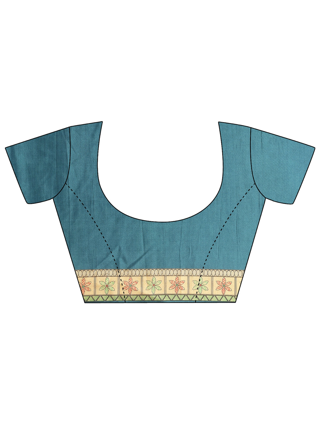  Gold Printed Silk Blend Sarees With Unstitched Blouse Piece 