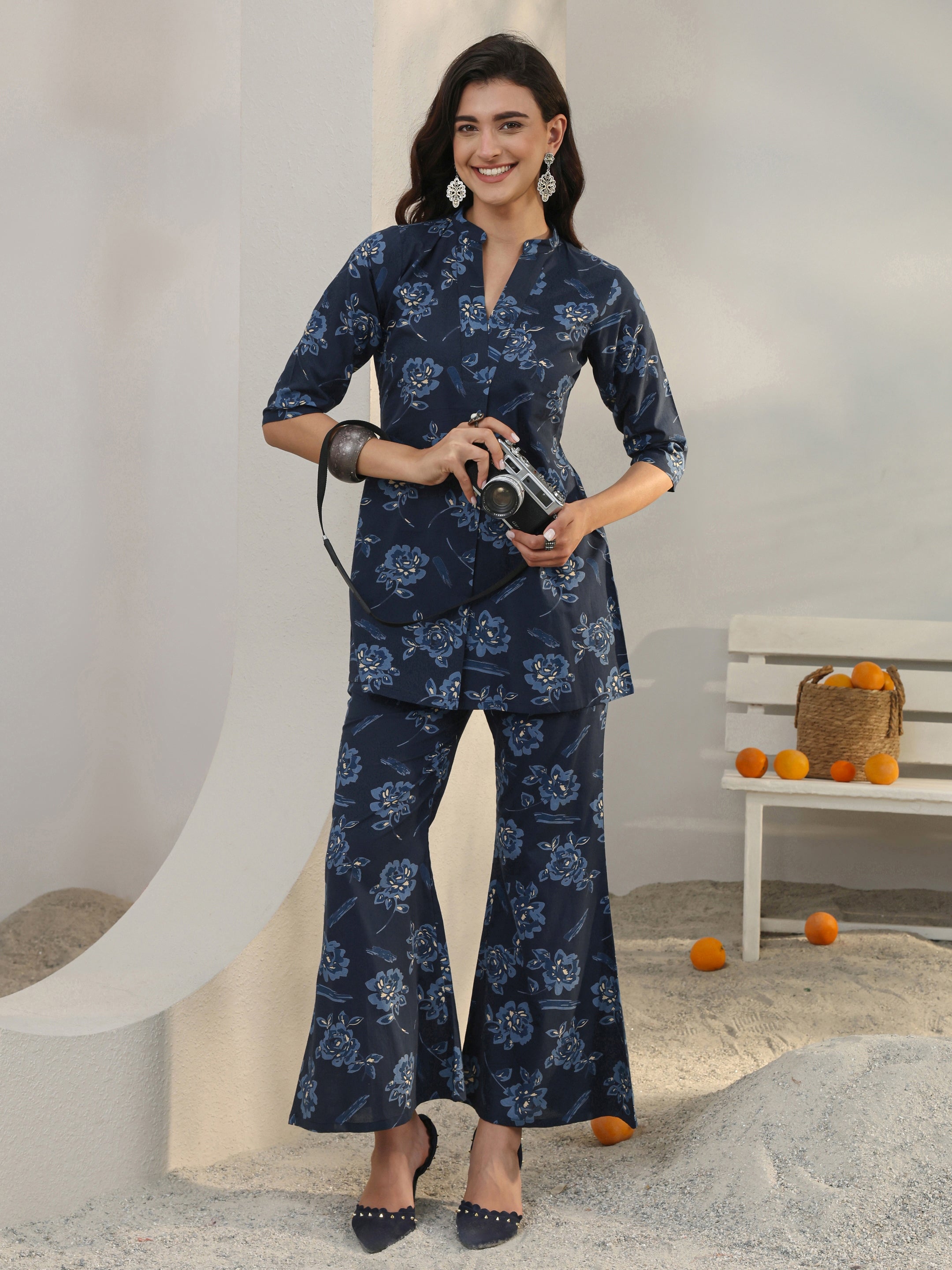 libas Blue Floral Printed Cotton Co-Ord Set-picture-52