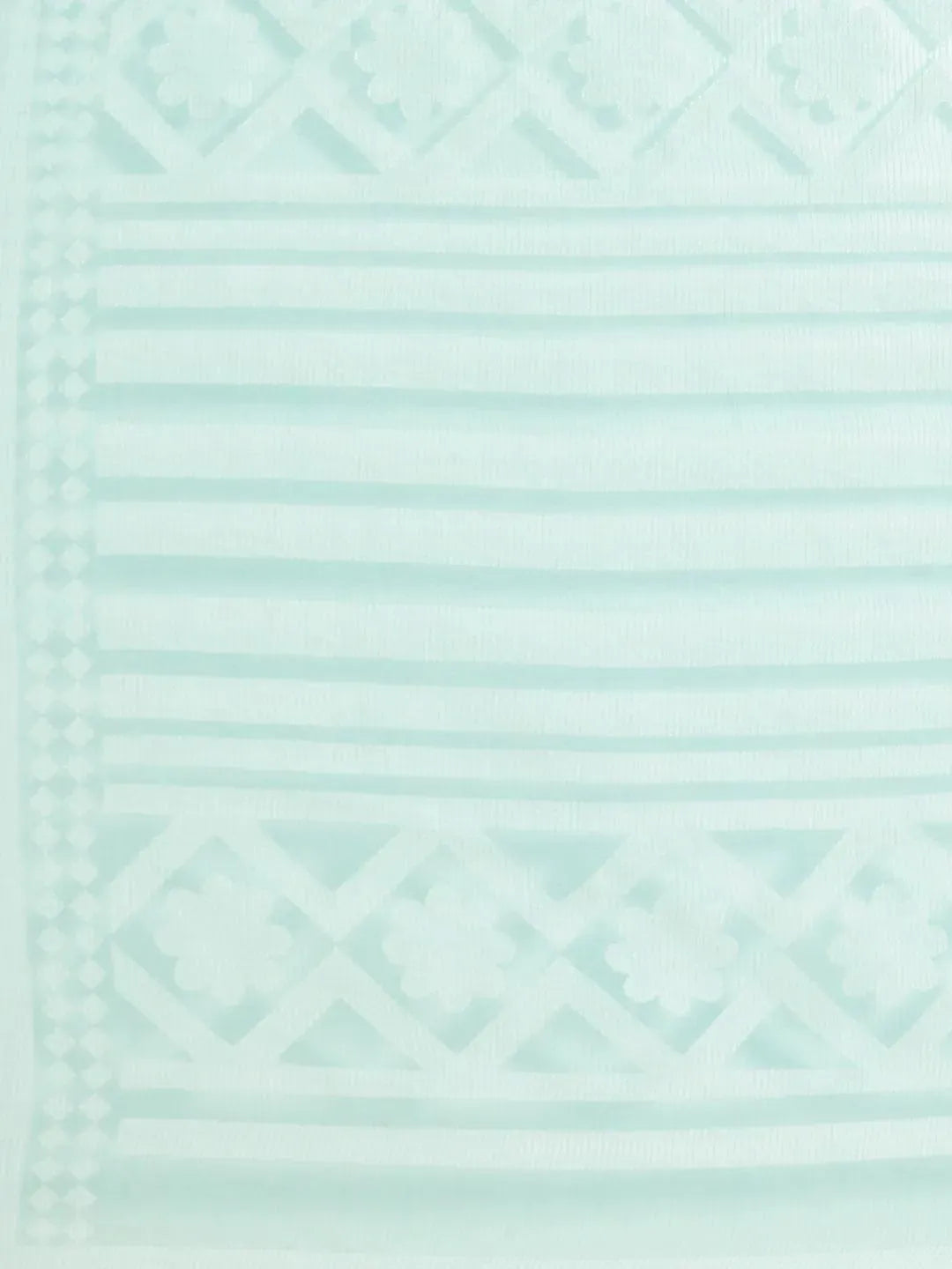 Blue Printed Chiffon Saree - Libas 