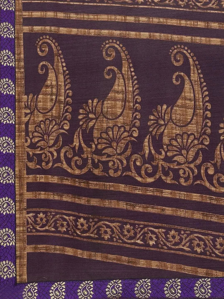 Blue Printed Chiffon Saree - Libas