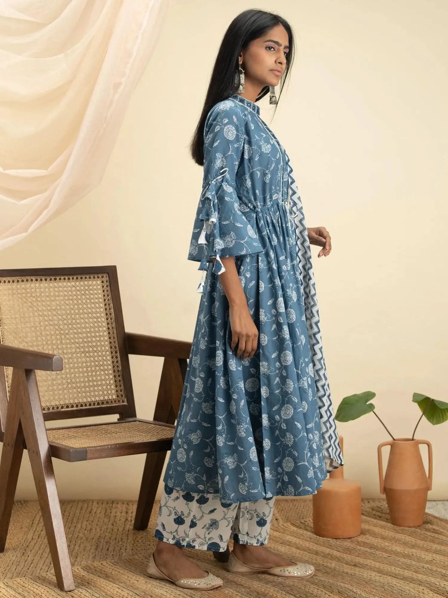 

Buy Blue Printed Cotton Suit Set - 20022O- | Libas Ethnic Wear Online