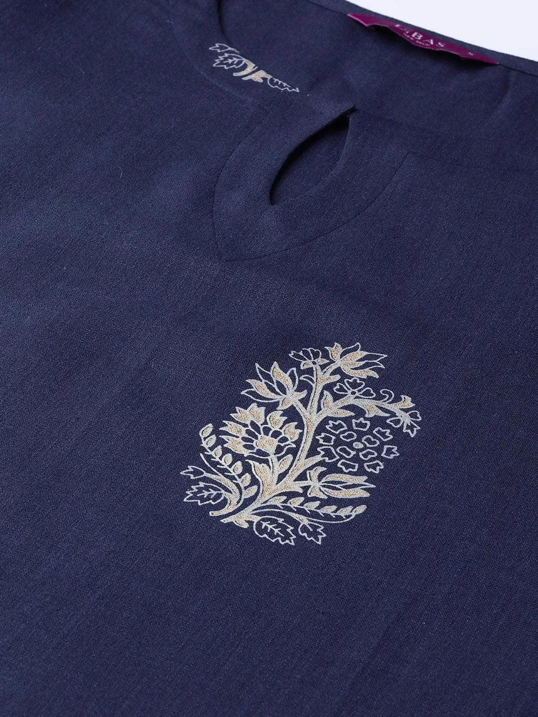 Blue Printed Cotton Kurta - Libas 