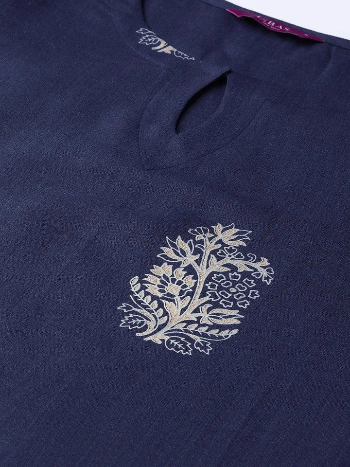 Blue Printed Cotton Kurta - Libas