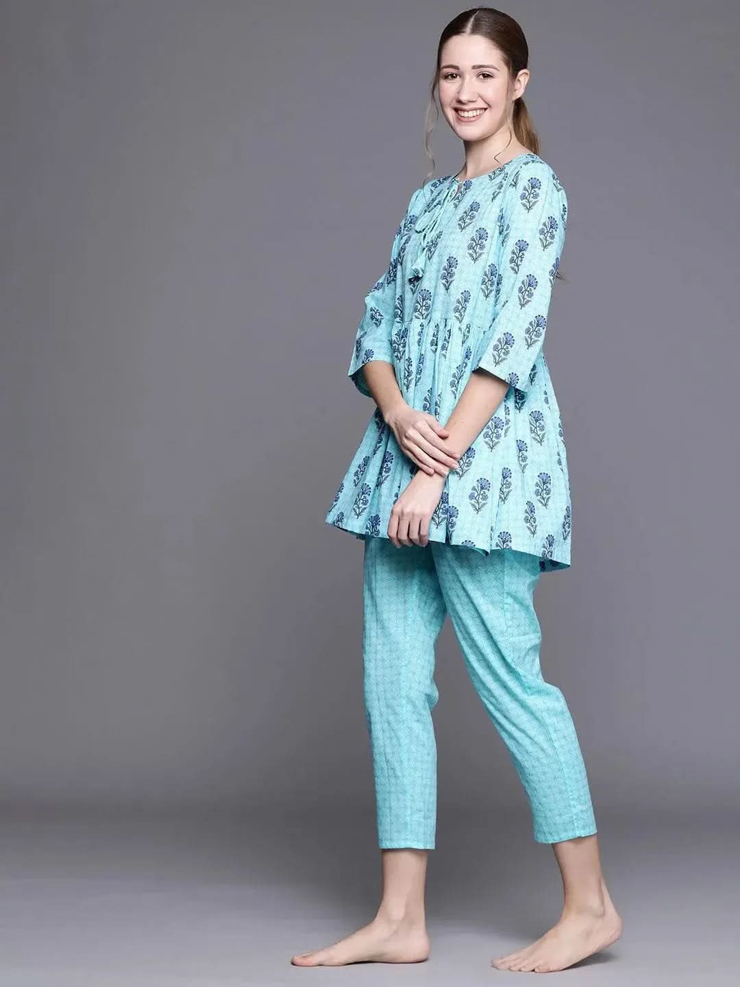

Buy Blue Printed Cotton Night Suit - 50031-XXL | Libas Ethnic Wear Online