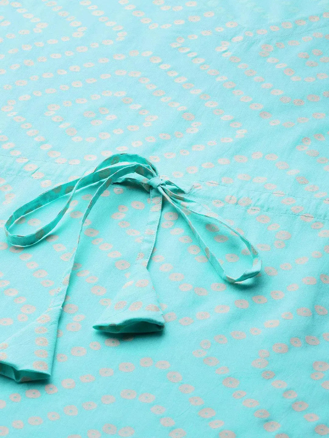 Blue Printed Cotton Nightdress - Libas 