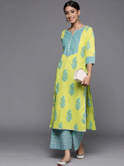 Blue Printed Cotton Palazzo - Libas