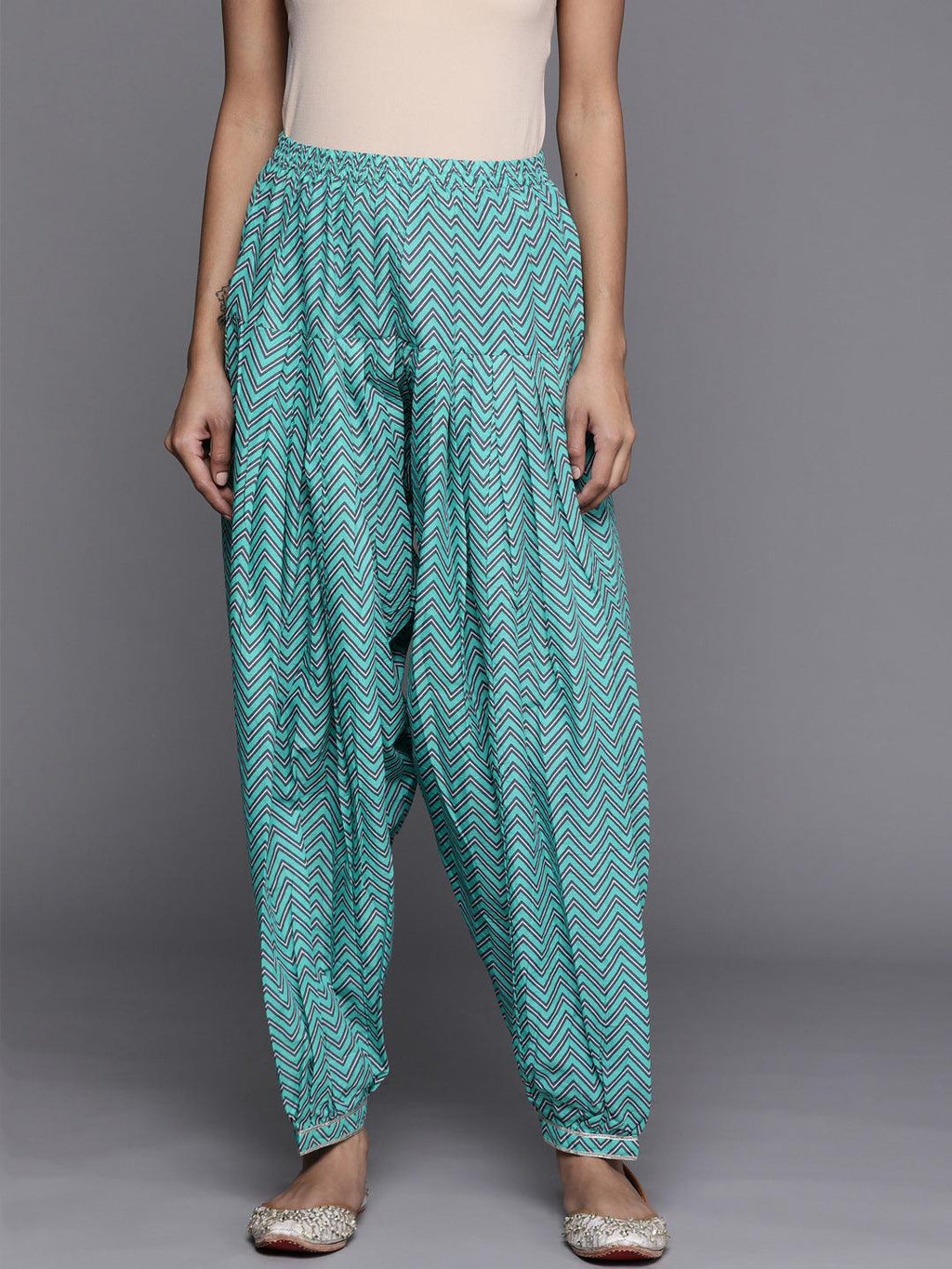 Buy Blue Printed Cotton Salwar Pants Online at Rs.428 | Libas