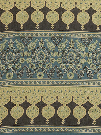 Blue Printed Cotton Saree - Libas