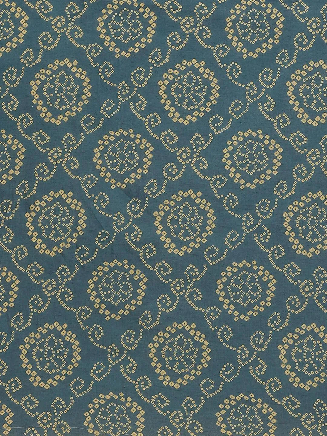 Blue Printed Cotton Saree - Libas 