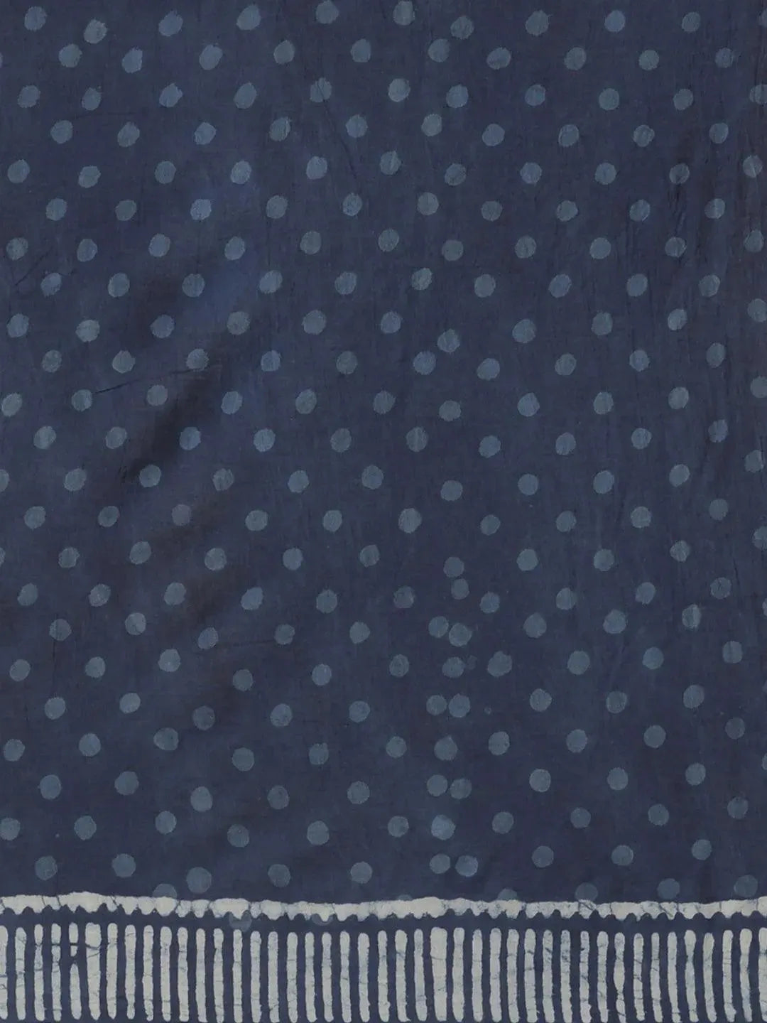 Blue Printed Cotton Saree - Libas 